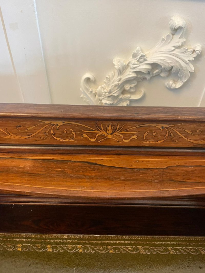 Fine Quality Antique Victorian Freestanding Maple & Co. Inlaid Writing Desk - Image 15